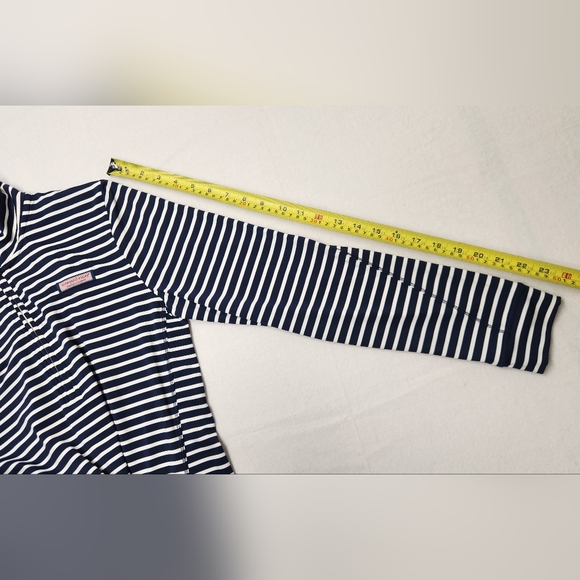 Vineyard Vines Sankaty Shep 1/4 Zip Pullover Striped Navy Coastal Preppy Sz S - Picture 10 of 10